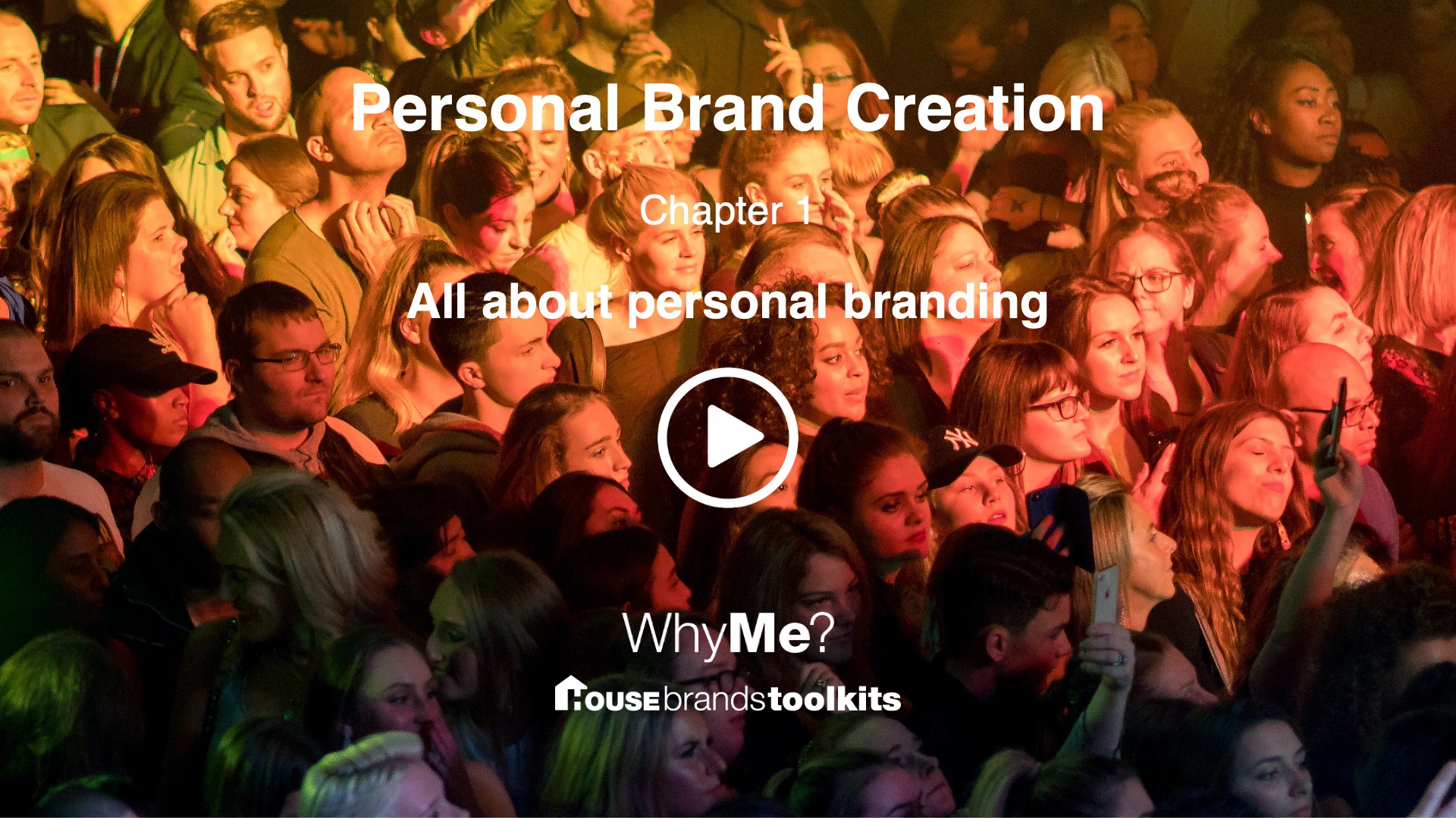Crowd of people with overlaid graphics 'Personal Brand Creation'