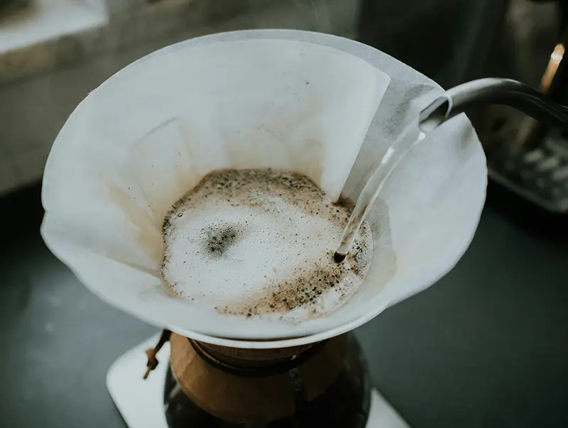 Coffee being filtered